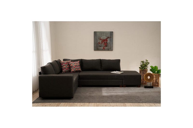 Hjørnesofa-seng Iroulport Højre Antracit - Antracit - Møbler - Sofaer - Sovesofaer