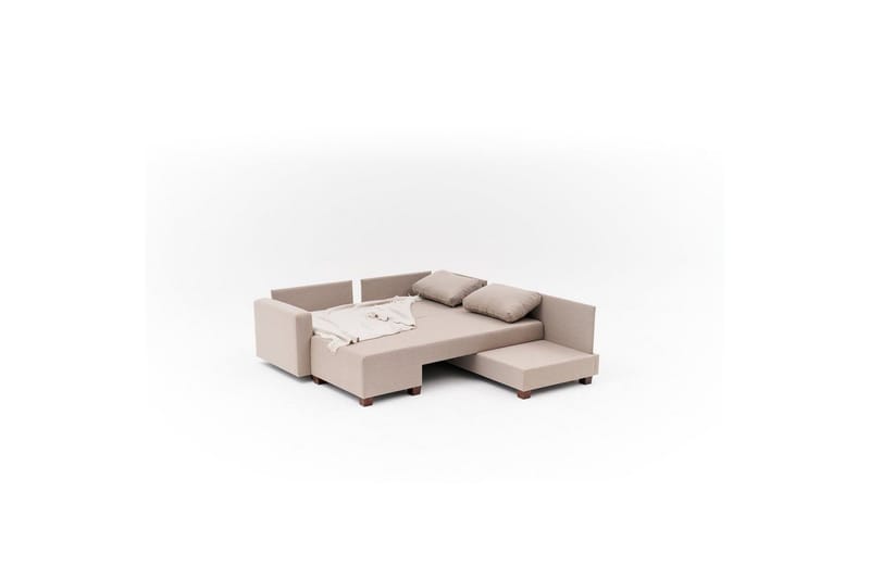 Hjørnesofa-seng Iroulport Højre Beige - Beige - Møbler - Sofaer - Sovesofaer