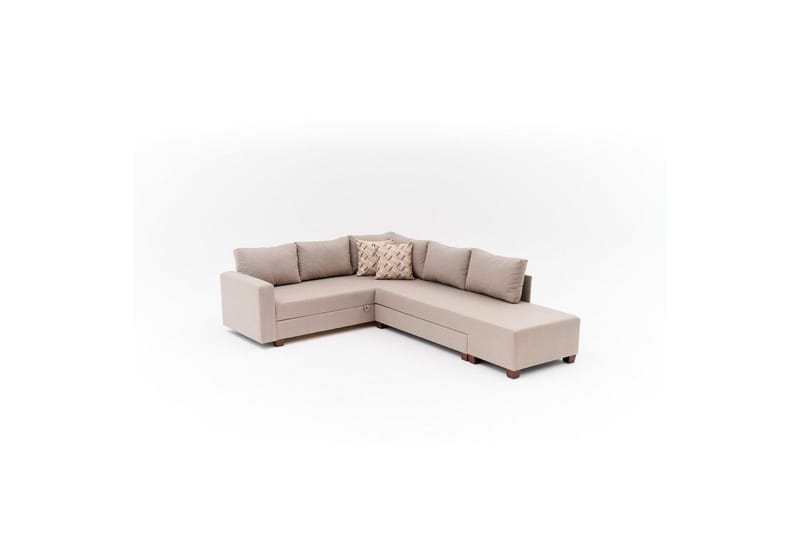 Hjørnesofa-seng Iroulport Højre Beige - Beige - Møbler - Sofaer - Sovesofaer