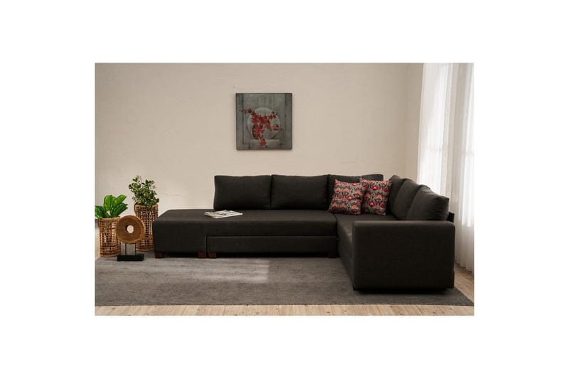 Hjørnesofa-seng Iroulport Venstre Antracit - Antracit - Møbler - Sofaer - Sovesofaer