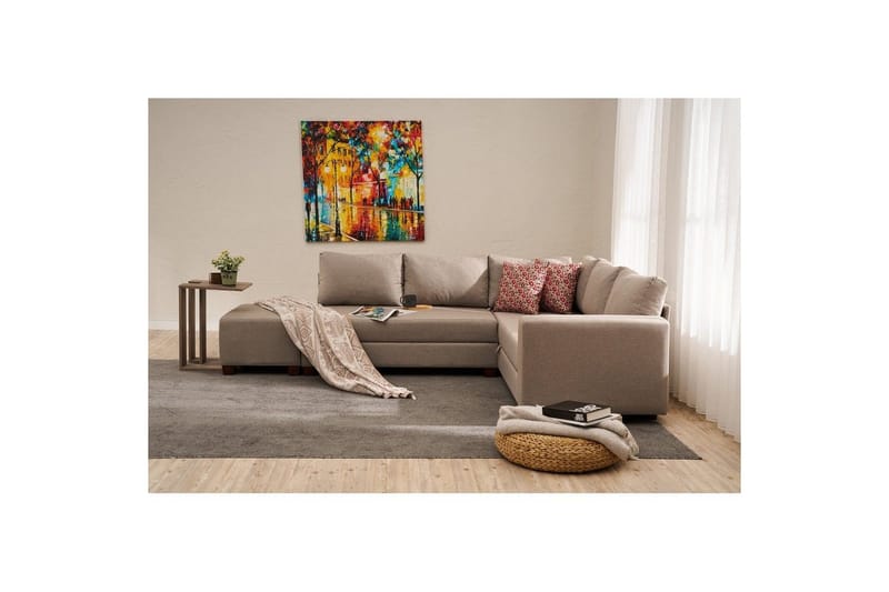Hjørnesofa-seng Iroulport Venstre Beige - Beige - Møbler - Sofaer - Sovesofaer