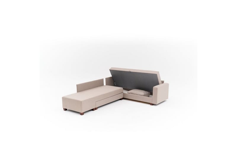 Hjørnesofa-seng Iroulport Venstre Beige - Beige - Møbler - Sofaer - Sovesofaer