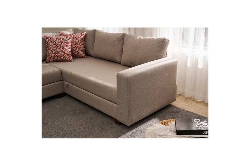 Hjørnesofa-seng Iroulport Venstre Beige - Beige - Møbler - Sofaer - Sovesofaer