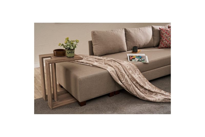Hjørnesofa-seng Iroulport Venstre Beige - Beige - Møbler - Sofaer - Sovesofaer