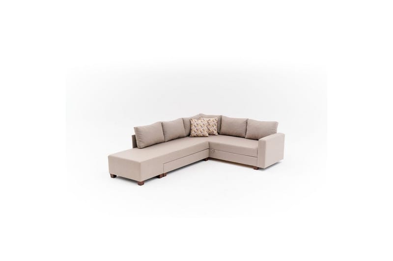Hjørnesofa-seng Iroulport Venstre Beige - Beige - Møbler - Sofaer - Sovesofaer