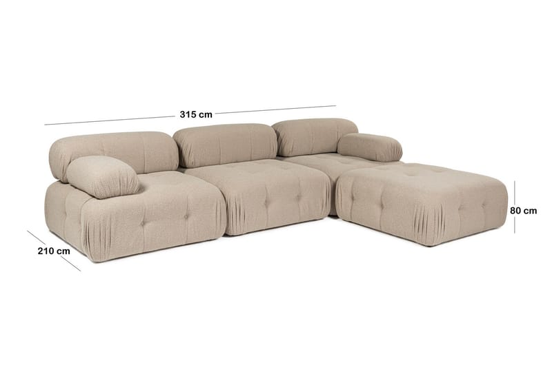 Belgin Hjørnesofa 3-pers - Peach - Møbler - Sofaer - Hjørnesofa