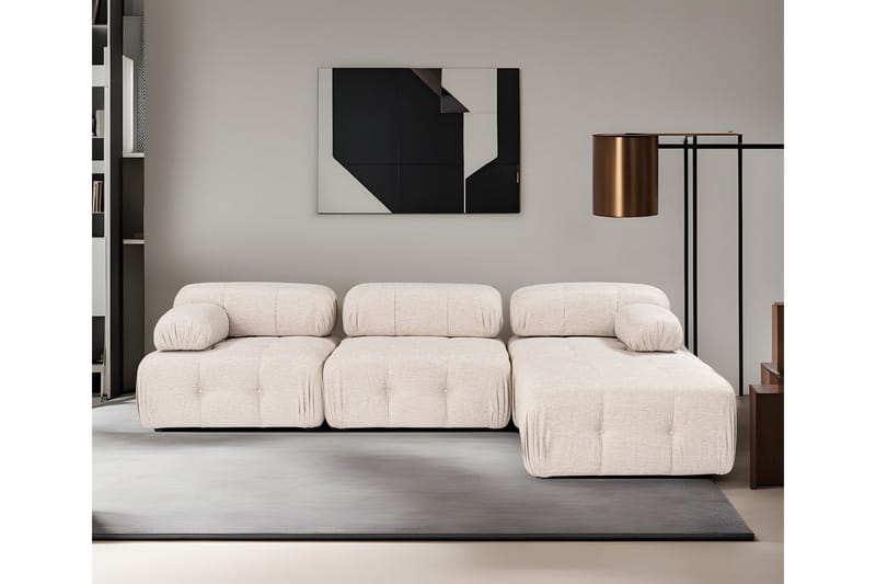 Belgin Hjørnesofa 3-pers - Lysebrun - Møbler - Sofaer - Sofa med chaiselong