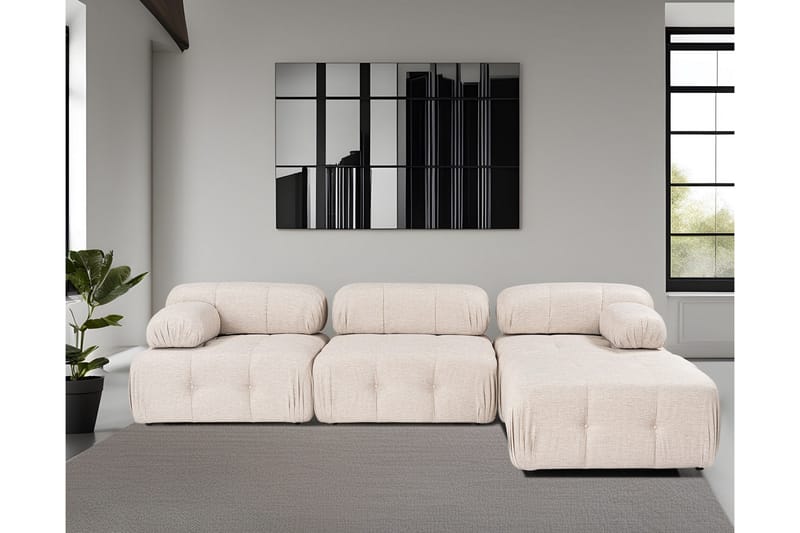 Belgin Hjørnesofa 3-pers - Lysebrun - Møbler - Sofaer - Sofa med chaiselong
