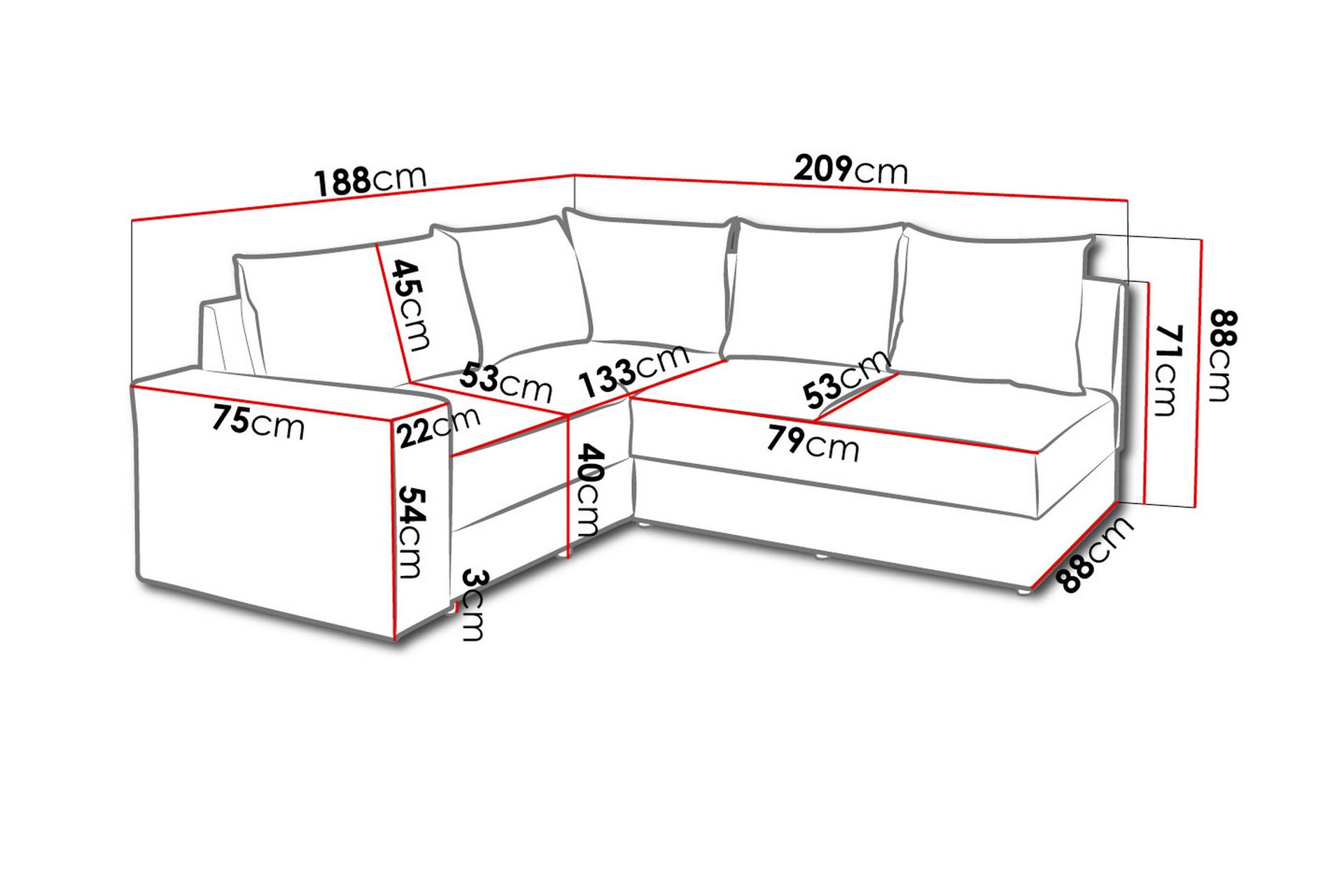 Bono hjørnesovesofa - Møbler - Sofaer - Sovesofaer