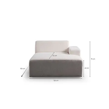 Branorin 5-personers Hjørnesofa med Chaiselong - Brun/Hvid - Møbler - Sofaer - Modulsofaer - Komplet modulsofa