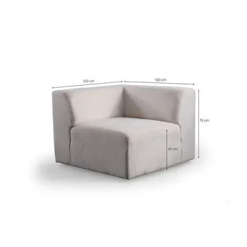 Branorin 5-personers Hjørnesofa med Chaiselong - Brun/Hvid - Møbler - Sofaer - Modulsofaer - Komplet modulsofa
