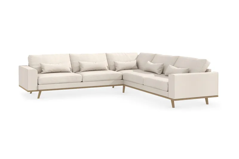 Copenhagen 6-personers L-formet Hjørnesofa i Stof - Beige - Møbler - Sofaer - Hjørnesofa