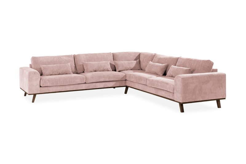 Copenhagen 6-personers L-formet Hjørnesofa i Manchester - Rosa - Møbler - Sofaer - Hjørnesofa