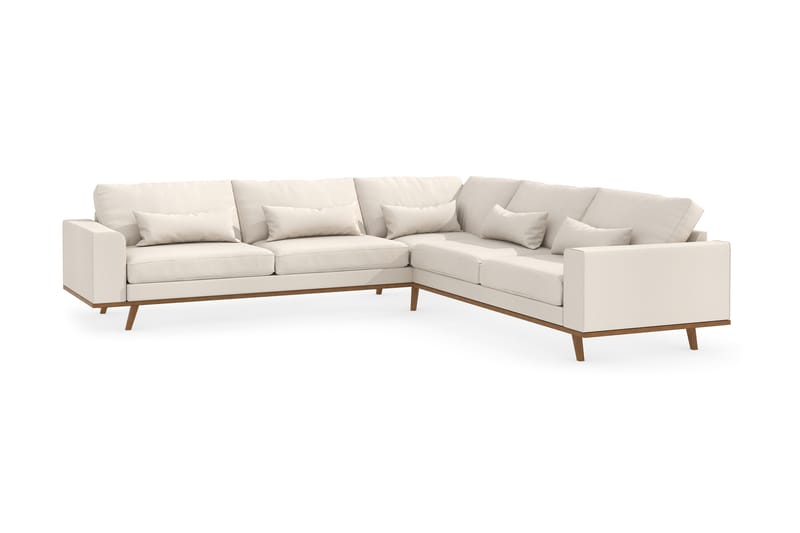 Copenhagen 6-personers L-formet Hjørnesofa i Stof - Beige - Møbler - Sofaer - Hjørnesofa