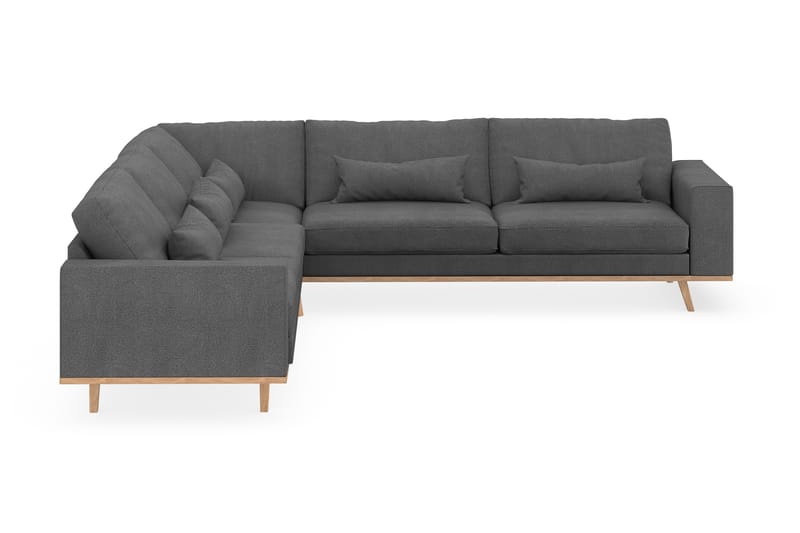 Copenhagen 6-personers L-formet Hjørnesofa i Stof - Mørkegrå - Møbler - Sofaer - Hjørnesofa