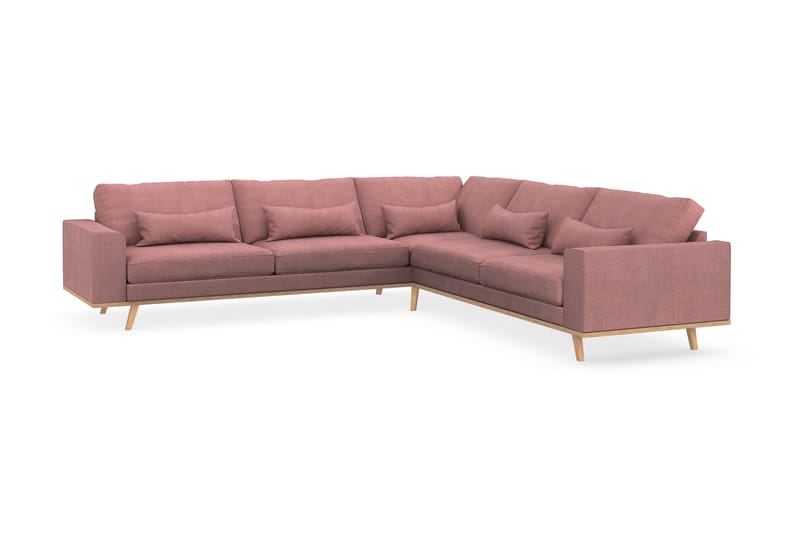 Copenhagen 6-personers L-formet Hjørnesofa i Stof - Rosa - Møbler - Sofaer - Hjørnesofa