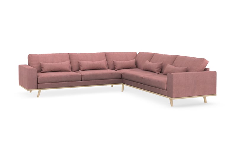 Copenhagen 6-personers L-formet Hjørnesofa i Stof - Rosa - Møbler - Sofaer - Hjørnesofa