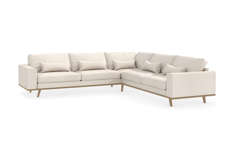 Copenhagen 6-personers L-formet Hjørnesofa i Stof - Beige - Møbler - Sofaer - Hjørnesofa