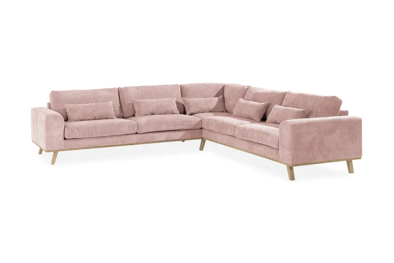 Copenhagen 6-personers L-formet Hjørnesofa i Manchester - Rosa - Møbler - Sofaer - Hjørnesofa