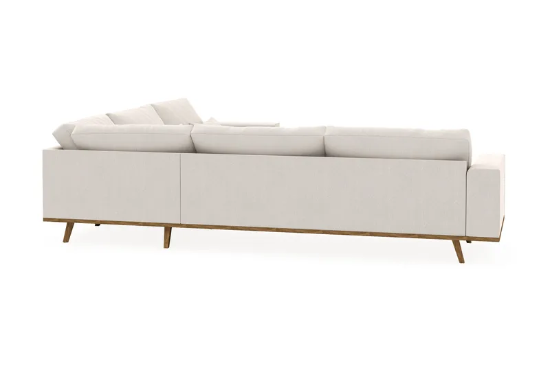Copenhagen 6-personers L-formet Hjørnesofa i Fløjl - Cremehvid - Møbler - Sofaer - Hjørnesofa