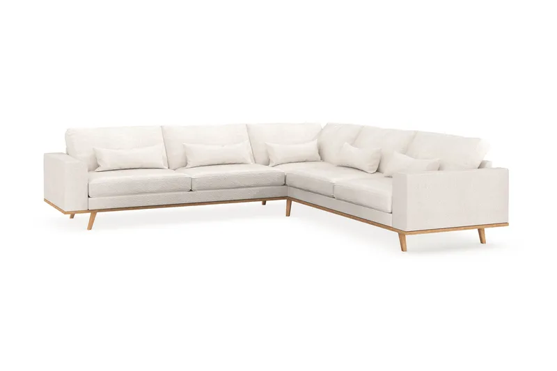 Copenhagen 6-personers L-formet Hjørnesofa i Bouclé - Hvid - Møbler - Sofaer - Hjørnesofa