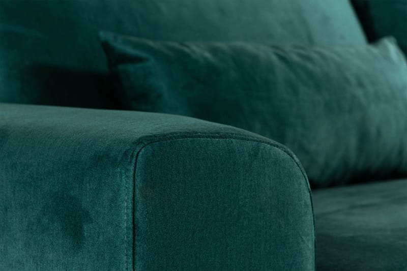 Copenhagen 6-personers L-formet Hjørnesofa i Fløjl - Grøn - Møbler - Sofaer - Hjørnesofa