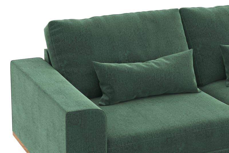 Copenhagen 6-personers L-formet Hjørnesofa i Fløjl - Mørkegrøn - Møbler - Sofaer - Hjørnesofa