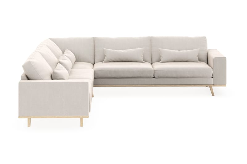Copenhagen 6-personers L-formet Hjørnesofa i Fløjl - Cremehvid - Møbler - Sofaer - Hjørnesofa