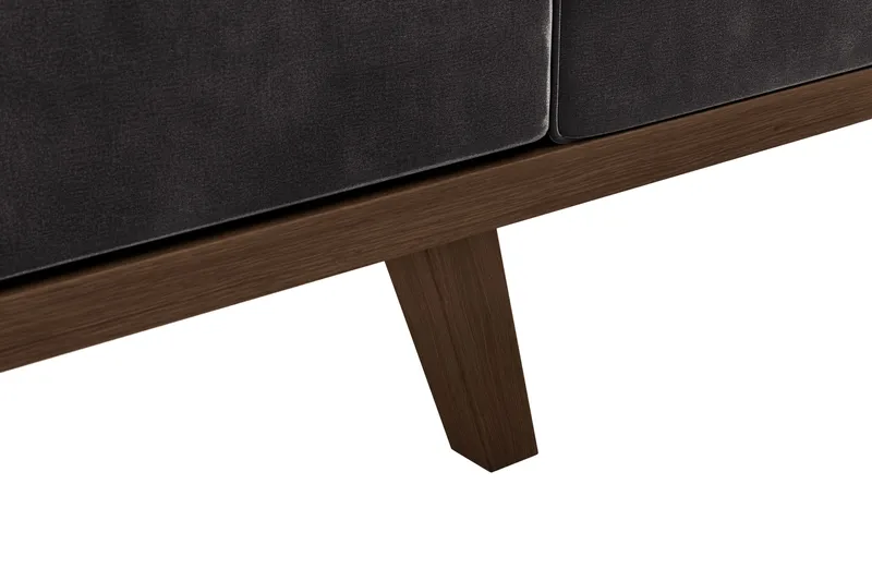 Copenhagen 6-personers L-formet Hjørnesofa i Fløjl - Mørkegrå - Møbler - Sofaer - Hjørnesofa