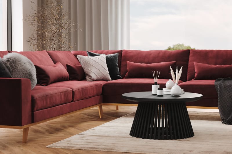 Copenhagen 6-personers L-formet Hjørnesofa i Fløjl - Lilla - Møbler - Sofaer - Hjørnesofa
