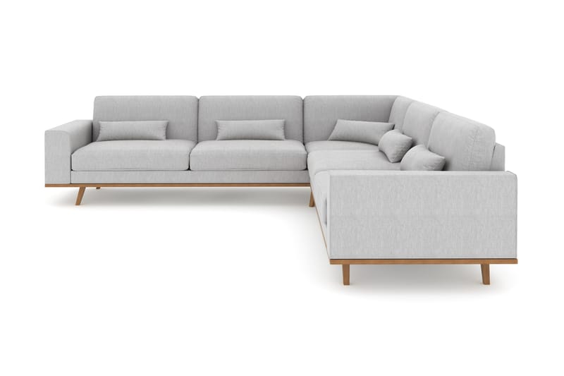 Copenhagen 6-personers L-formet Hjørnesofa i Stof, Grå