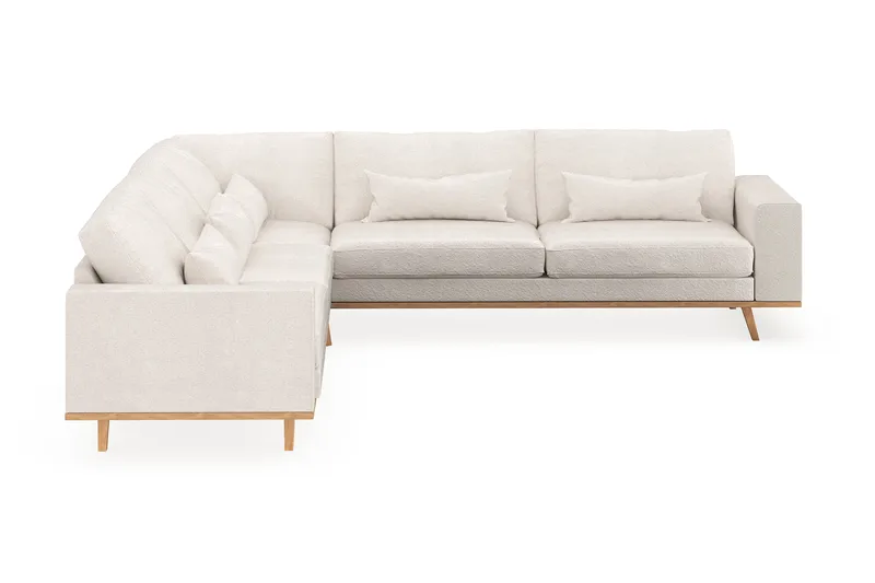 Copenhagen 6-personers L-formet Hjørnesofa i Bouclé - Hvid - Møbler - Sofaer - Hjørnesofa