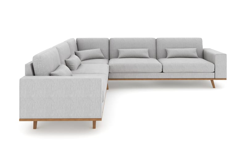 Copenhagen 6-personers L-formet Hjørnesofa i Stof - Grå - Møbler - Sofaer - Hjørnesofa
