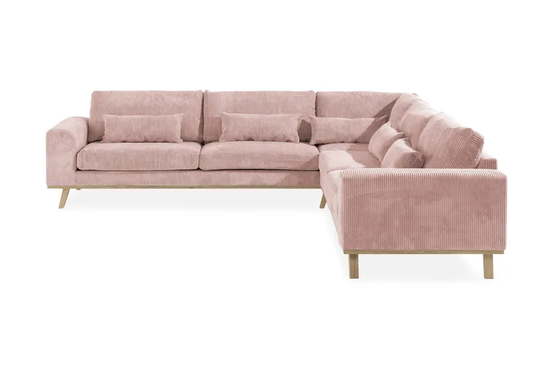 Copenhagen 6-personers L-formet Hjørnesofa i Manchester - Rosa - Møbler - Sofaer - Hjørnesofa