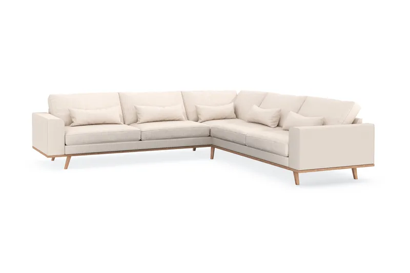 Copenhagen 6-personers L-formet Hjørnesofa i Manchester - Beige - Møbler - Sofaer - Hjørnesofa