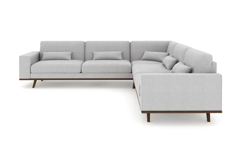 Copenhagen 6-personers L-formet Hjørnesofa i Stof - Grå - Møbler - Sofaer - Hjørnesofa