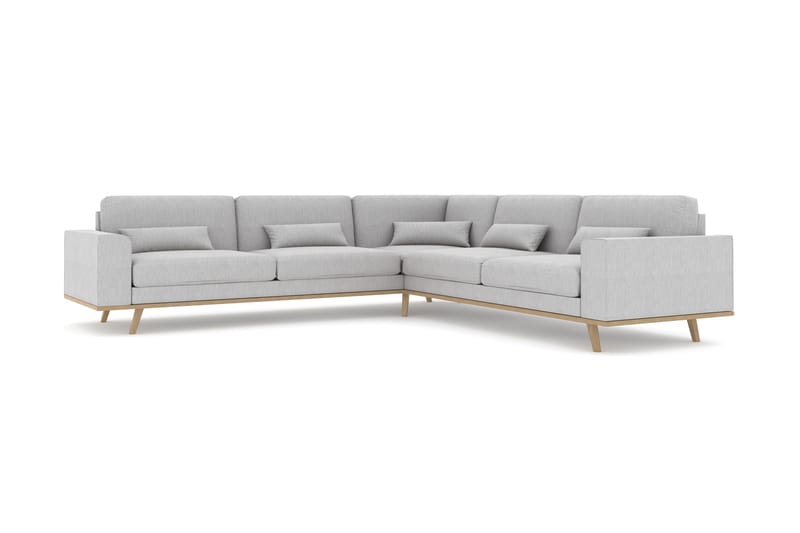 Copenhagen 6-personers L-formet Hjørnesofa i Stof - Grå - Møbler - Sofaer - Hjørnesofa