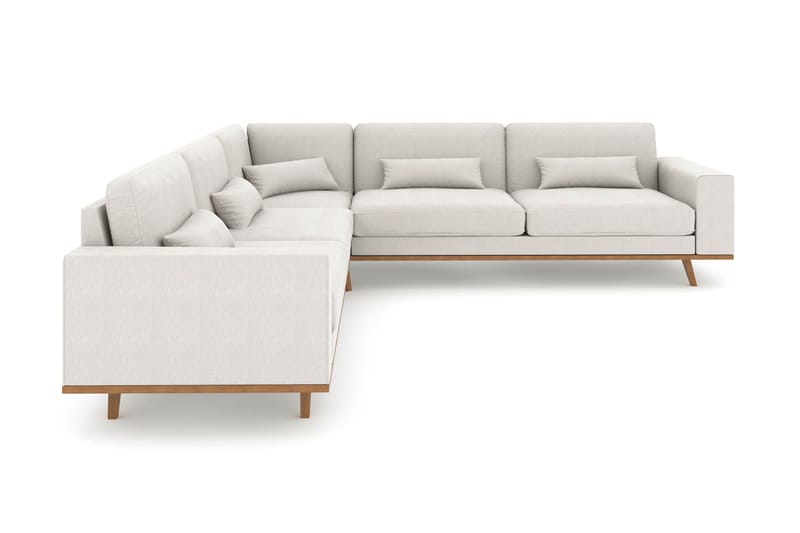 Copenhagen 6-personers L-formet Hjørnesofa i Stof - Lysegrå - Møbler - Sofaer - Hjørnesofa