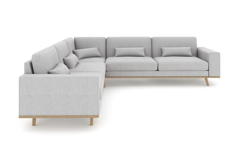 Copenhagen 6-personers L-formet Hjørnesofa i Stof - Grå - Møbler - Sofaer - Hjørnesofa