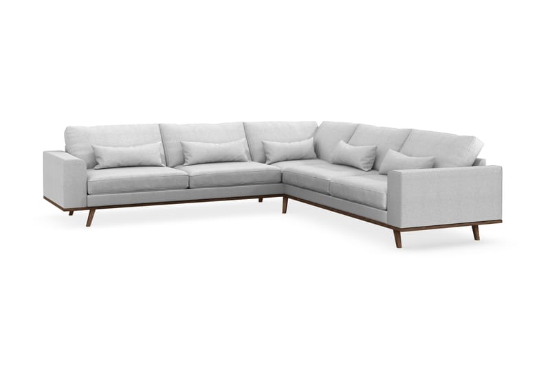 Copenhagen 6-personers L-formet Hjørnesofa i Stof - Lysegrå - Møbler - Sofaer - Hjørnesofa