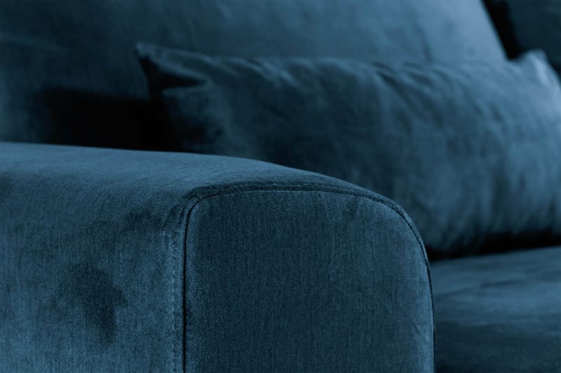 Copenhagen 6-personers L-formet Hjørnesofa i Fløjl - Blå - Møbler - Sofaer - Hjørnesofa