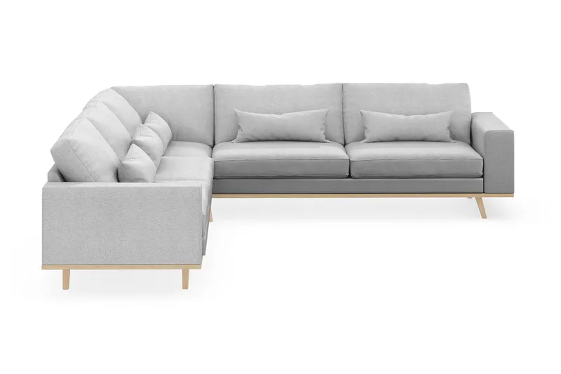Copenhagen 6-personers L-formet Hjørnesofa i Stof - Lysegrå - Møbler - Sofaer - Hjørnesofa