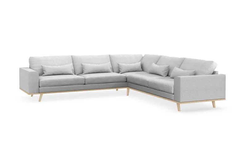 Copenhagen 6-personers L-formet Hjørnesofa i Stof - Lysegrå - Møbler - Sofaer - Hjørnesofa