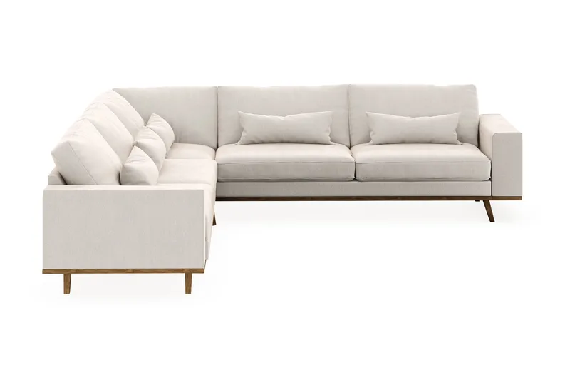 Copenhagen 6-personers L-formet Hjørnesofa i Fløjl - Cremehvid - Møbler - Sofaer - Hjørnesofa