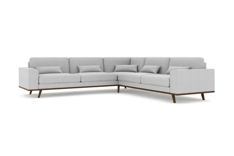 Copenhagen 6-personers L-formet Hjørnesofa i Stof - Grå - Møbler - Sofaer - Hjørnesofa