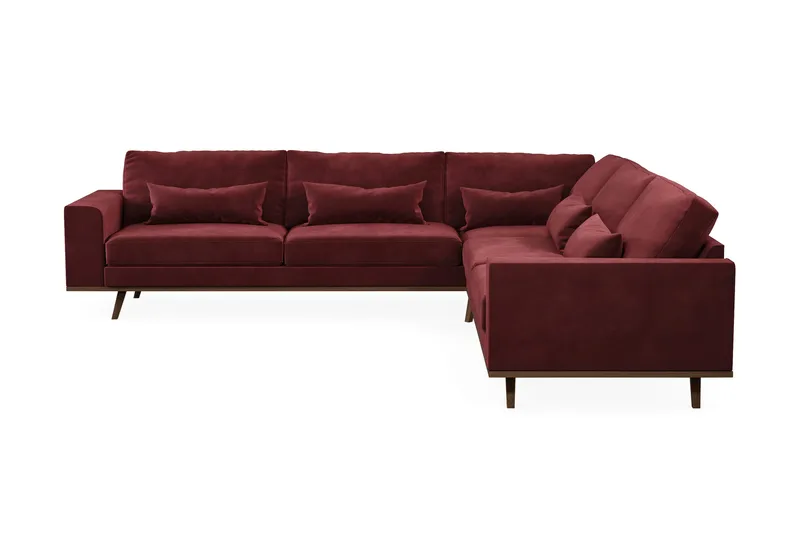 Copenhagen 6-personers L-formet Hjørnesofa i Fløjl - Lilla - Møbler - Sofaer - Hjørnesofa
