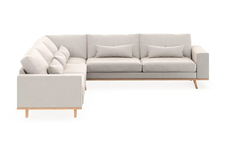 Copenhagen 6-personers L-formet Hjørnesofa i Fløjl - Cremehvid - Møbler - Sofaer - Hjørnesofa