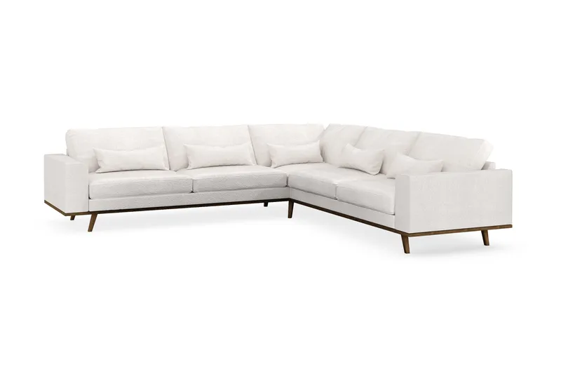 Copenhagen 6-personers L-formet Hjørnesofa i Bouclé - Hvid - Møbler - Sofaer - Hjørnesofa