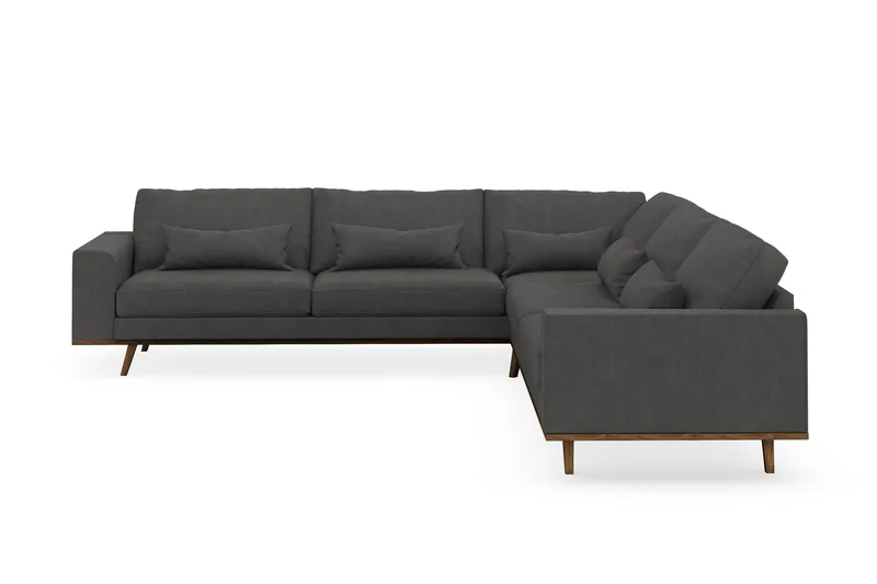 Copenhagen 6-personers L-formet Hjørnesofa i Manchester - Mørkegrå - Møbler - Sofaer - Hjørnesofa