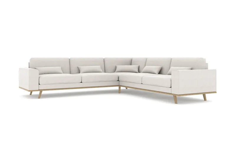 Copenhagen 6-personers L-formet Hjørnesofa i Stof - Lysegrå - Møbler - Sofaer - Hjørnesofa